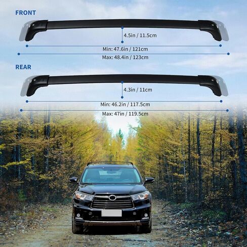 قضبان متقاطعة لرف السقف متوافقة مع Toyota Highlander 2014-2019 XLE Limited&SE&LE Plus&LE ملحقات قضبان متقاطعة من الألومنيوم سوداء قابلة للقفل على السطح حامل أمتعة 220 رطل in Saudi Arabia