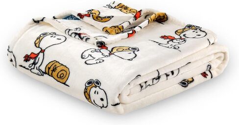 Berkshire Blanket Peanuts® VelvetLoft® Cute Character Snoopy Plush Throw Blanket,The Flying Ace,Throw 55 in x 70 in (Official Peanuts® Product) in Saudi Arabia
