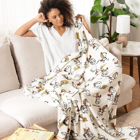 Berkshire Blanket Peanuts® VelvetLoft® Cute Character Snoopy Plush Throw Blanket,The Flying Ace,Throw 55 in x 70 in (Official Peanuts® Product) in Saudi Arabia
