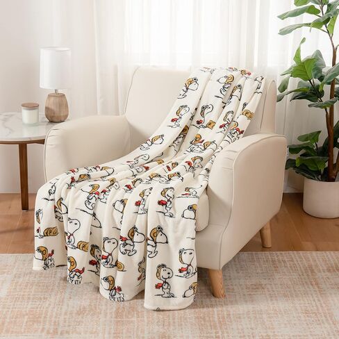 Berkshire Blanket Peanuts® VelvetLoft® Cute Character Snoopy Plush Throw Blanket,The Flying Ace,Throw 55 in x 70 in (Official Peanuts® Product) in Saudi Arabia