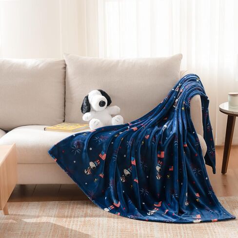Berkshire Blanket Peanuts® VelvetLoft® Cute Character Snoopy Plush Throw Blanket,The Flying Ace,Throw 55 in x 70 in (Official Peanuts® Product) in Saudi Arabia