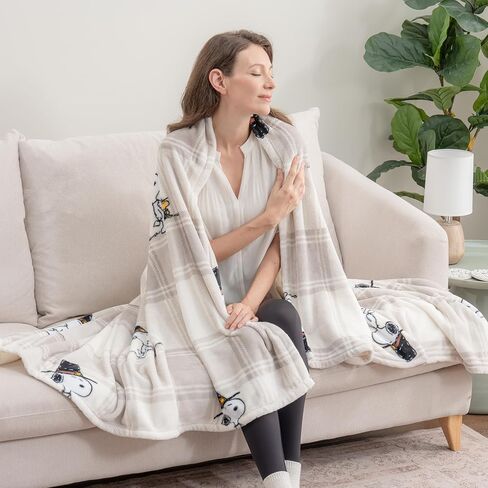 Berkshire Blanket Peanuts® VelvetLoft® Cute Character Snoopy Plush Throw Blanket,The Flying Ace,Throw 55 in x 70 in (Official Peanuts® Product) in Kuwait