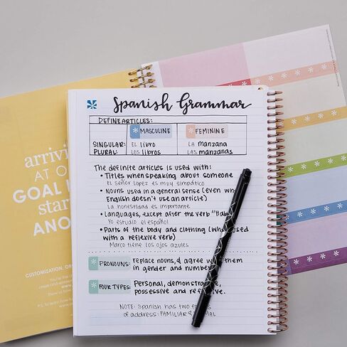 Erin Condren 7" X 9" Spiral Bound Productivity Notebook - Watercolor Blooms, 160 Lined Page & To Do List Organizer Notebook, 80Lb Thick Mohawk Paper, Stickers Included in Saudi Arabia