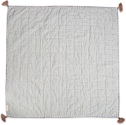 Crane Baby White and Black Stitched Stripe Blanket, Soft Cotton Nursery and Stroller Blanket, 100% Cotton, 36" x 36" in Saudi Arabia