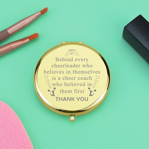 2 PCS Cheer Coach Gift Appreciation Gift Compact Makeup Mirror for Cheerleading Coach Thank You Cheer Coach Gift from Cheerleader Folding Makeup Mirror Birthday Christmas Thanksgiving Gift in Saudi Arabia