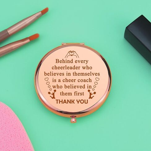 2 PCS Cheer Coach Gift Appreciation Gift Compact Makeup Mirror for Cheerleading Coach Thank You Cheer Coach Gift from Cheerleader Folding Makeup Mirror Birthday Christmas Thanksgiving Gift in Saudi Arabia