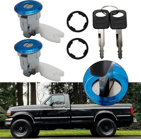 مجموعة اسطوانة قفل الباب مع مفاتيح بديلة لفورد F150 F250 F350 بيك اب 1992 1993-1995 in Saudi Arabia