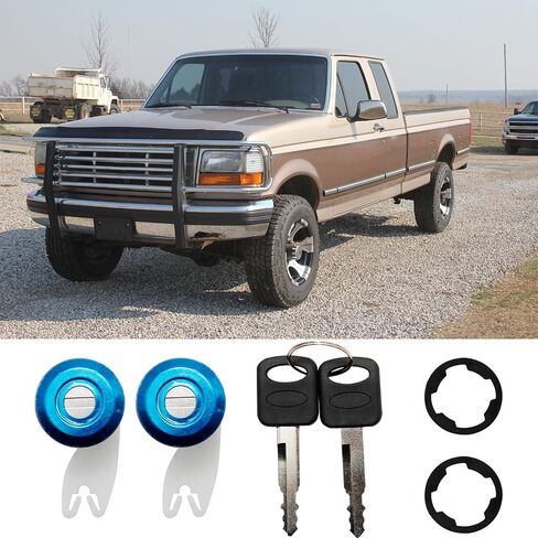 مجموعة اسطوانة قفل الباب مع مفاتيح بديلة لفورد F150 F250 F350 بيك اب 1992 1993-1995 in Saudi Arabia