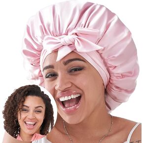 Silk Satin Bonnet for Sleeping Hair: Sleep Night Wrap for Wavy Curly Natural Hair Women Men