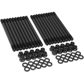 DNA Motoring LEPOW-017 Chromoly 12-Point Cylinder Head Studs Nuts Set For 04-10 E-350 Excursion F250 SuperDuty 6.0L , Black