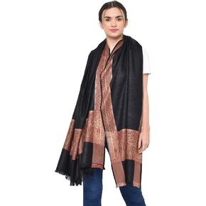 Weavers Villa Women's Kashmiri Acro Wool Self Design Border Shawl [SIZE:40X80 Inches]