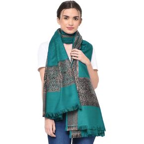 Weavers Villa Women's Kashmiri Acro Wool Self Design Border Shawl [SIZE:40X80 Inches]