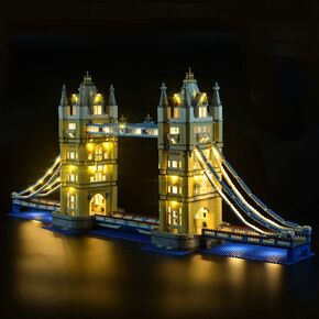 Upgraded Version Light Kit for London Tower Bridge (Not Flashing) - Compatible with Creator 10214 Building Blocks Model (Model Set Not Included)