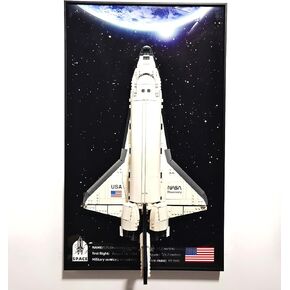 iCUANUTY Display Wall Mount for Lego Icons NASA Space Shuttle Discovery 10283, Unique Decorative Metal Frame Display Board for Lego Car Wall Mount - Ideal Gifts for Lego Lovers,Size:29.5x17.7 in