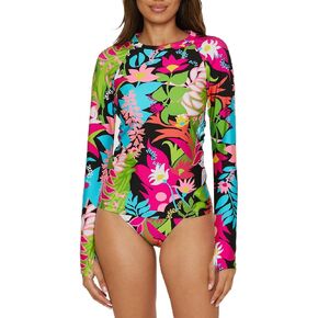 Trina Turk Women's Standard Tiki Swim Tee, Floral Print, Casual, Beach Cover Ups