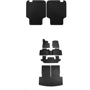 Floor Mats Compatible with 2020-2024 Ford Explorer 6 Seat Trunk Mat Cargo Liner TPE Back Seat Cover Protector 2023 Explorer Accessories (Fit 6 Seat,Trunk Mat with Backrest Mats+Floor Mats)