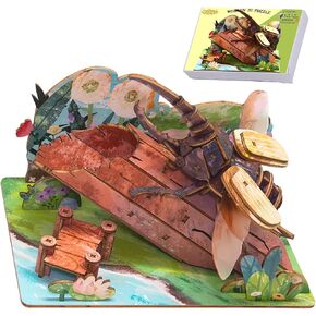 3D Wooden Puzzles for Kids/Teenagers/Adults| Contnovin Beginner's 3D Puzzle, DIY Wood Crafts, Beautiful Desktop Ornament, 3D Insect Jigsaw Puzzle-Butterfly 55 Pieces| New Year and Festival Gifts