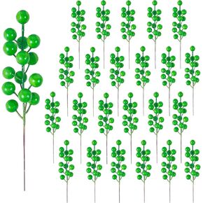 24 pcs Christmas Berries Stems Artificial Berry Stems for Christmas Tree Ornaments Crafts Holiday and Home Decor (Black)