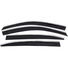 Auto Ventshade [AVS] Low Profile Ventvisor / Window Deflectors | Fits 2019 - 2024 Cadillac XT4, 4 pcs. | Smoke w/Chrm Trim - 794031