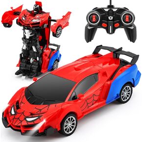 Remote Control Car for Kids,RC Cars for Boys Transformation Car Robot Toys with Controller, Hobby Racing Car Toys Christmas Birthday Gift for 3 4 5 6 7 8 9 Year Old Girls Boys (Red)