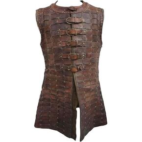 Breastplate Viking Cosplay Armor, Medieval Brown Breastplate Large Chest Upto- 44"