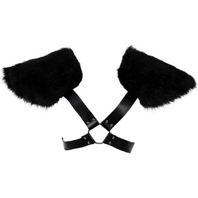 Men Viking Fur Shoulder Warp Armor Faux Fur Collar Shawl Cosplay Medieval Halloween Warrior Costume Accessory