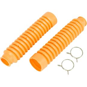 uxcell 2pcs Orange 15 Knots Shockproof Shock Absorbers Boot Dust Cover for Motorcycle