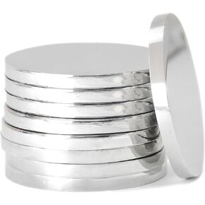 MICAIKEM 5PCS 1" Stainless Steel Coin Blanks 1/8" Thick Heavy Metal Circle Disk Tags for Engraving and Stamping