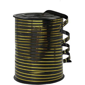 Black and Gold Shiny Curling Shiny Ribbon，219 Yard Ribbon for Balloons，Ribbon for Gift Wrapping，Curling Ribbon for Craft