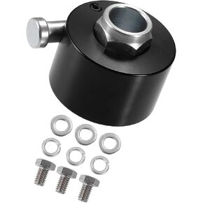 Motoforti Universal Steering Wheel Quick Release Disconnect, 3 Holes Hub 0.27" Bore, Aluminium Alloy, Black, 1 Set