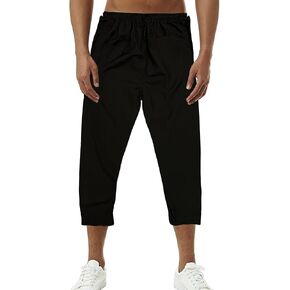Desert Dress Men Muslim Islamic Trousers Jogging Sirwal Cotton Afghan Pants ElasticWaist for Prayer Eid Buggy Under Thobe