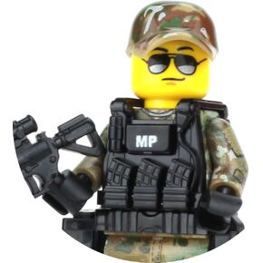 Battle Brick Collectible Army OCP MP Military Police Custom Minifigure | Accessories Made in The USA | Genuine Military Minifig | 1.6 Inches Tall | Great Gift for Ages 8+ to Adult AFOL