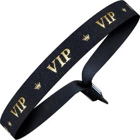 Gold VIP Cloth Wristbands for Event, 50 Pieces Disposable Bracelets for Festivals, Parties, Entrances, Events, Adjustable Event Armbands