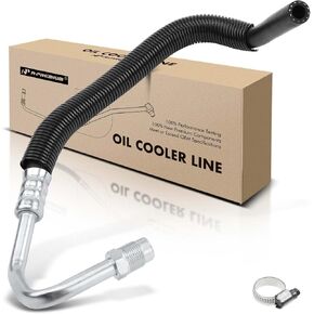 A-Premium Automatic Transmission Oil Cooler Line Hose Assembly Compatible with Ford F-250 F-350 F-450 F-550 Super Duty Excursion 2003-2004 V8 6.0L