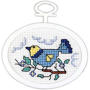 Janlynn Bluebird Counted Cross Stitch Kit, White