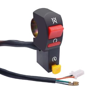 MRS Electric Left Kill Start Stop SWITCH ON/OFF with 2 Wires & One plug Connector for 49ccc 50cc 110cc 125cc 150cc 250cc DIRT PIT BIKE Motorcycle Scooter Moped