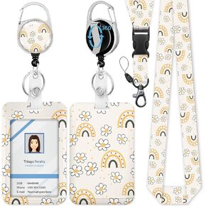حامل شارة الهوية مع حبل قصير، حامل شارة زهرة لطيفة مع حبال قابلة للفصل، بطاقة عمل قوس قزح قابلة للسحب، بطاقة هوية رأسية لطلاب الممرضات والمدرسين وموظفي المكتب in Kuwait