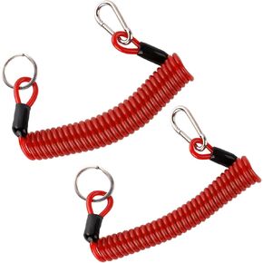 2pcs Trailer Breakaway Cable, Camper Safety Breakaway Cables RV Emergency Brake Away Cable Trailer Breakaway Coiled Cable for Emergency Connecting RV Trailer Camper Accessories