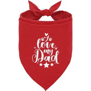 I Love My Dad Dog Bandana, Purple Dog Bandana, Dog Scarf Accessories, Pet Dog Triangle Scarf, Boy Dog Accessories, Dog Bandana for Small Medium Large Dogs, Gifts from Dogs to Dad (E25) in Kuwait