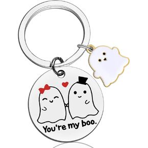 Halloween Gifts For Women Friends BOO Basket Ghost Keychain Gifts for Her Women Teen Girls Perfect Halloween Boo Basket Ideas Key Chain for Teen Girl Gothic Gifts for Kids