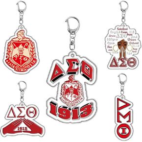 5-Pack Acrylic Keychains, Big Little Sorority Gifts Paraphernalia for Women