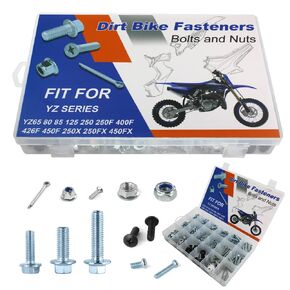 250PCS Bolts Kit Fit for YZ65 YZ80 YZ85 YZ125 YZ250 YZ250F YZ400F YZ426F YZ450F YZ250X YZ250FX YZ450FX Plastics Engine Body Frame Fasteners Fairing Bolts Kit