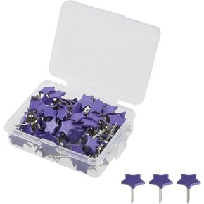 LC LICTOP Star Shape Flat Head Thumb Tacks Decorative Push Pin for Cork Board Bulletin Board Photo Wall Foam Board Costume Designing - White Star 100Pcs
