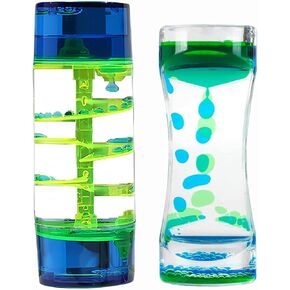 Spiral Liquid Motion Bubbler Timer Colorful Water Timer Liquid Sensory Activity Fidget Calm Stress Relief Desk Adults Decoration Oil Hourglass