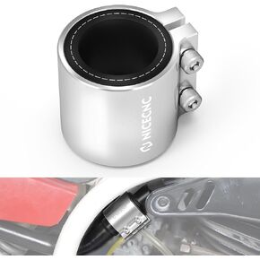 NICECNC Exhaust Coupling Clamp Muffler Pipe Clamp Connector Butt Joint Exhaust Sleeve Clamp Band Compatible with Yamaha Blaster 200 1988-2006, Banshee 350 1987-2006, Sliver