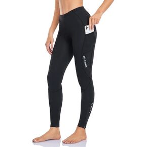 Women's Bike Pants 4D Padded Winter Cycling Pants Thermal Fleece Lined Long Bicycle Tights Compression Leggings with Pockets
