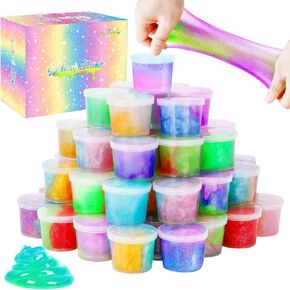 Slime Party Favors, 36 Pack Galaxy Slime Party Favors, Pretty Stretchy, Non-Sticky Slime Kit for Girls and Boys - Classroom Reward, Christmas Party Supplies, Goodie Bag Stuffer.