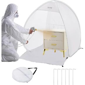 VEVOR Paint Booth Tent, 60 x 60 x 70 in Pop-Up Portable Spray Paint Tent with Built-in Floor, Exhaust Window and Storage Bag, Foldable Paint Booth for Furniture, DIY Hobby Tool Painting Station in Kuwait