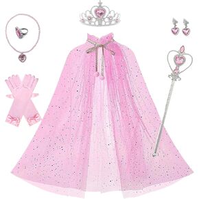 XINYA BAO Princess Dress Clothes for Little Girl, Princess Cape with Crown, Halloween Costumes Princess Dresses for Girl