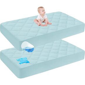 Cute Castle Baby Waterproof Crib Mattress Protector, 28x52 Inch (Pack of 2), Pink